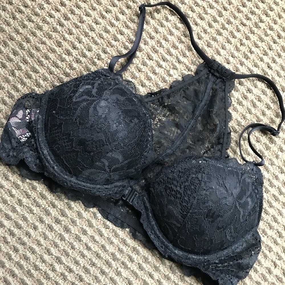VS Pink 34B Black Date Racerback Bra